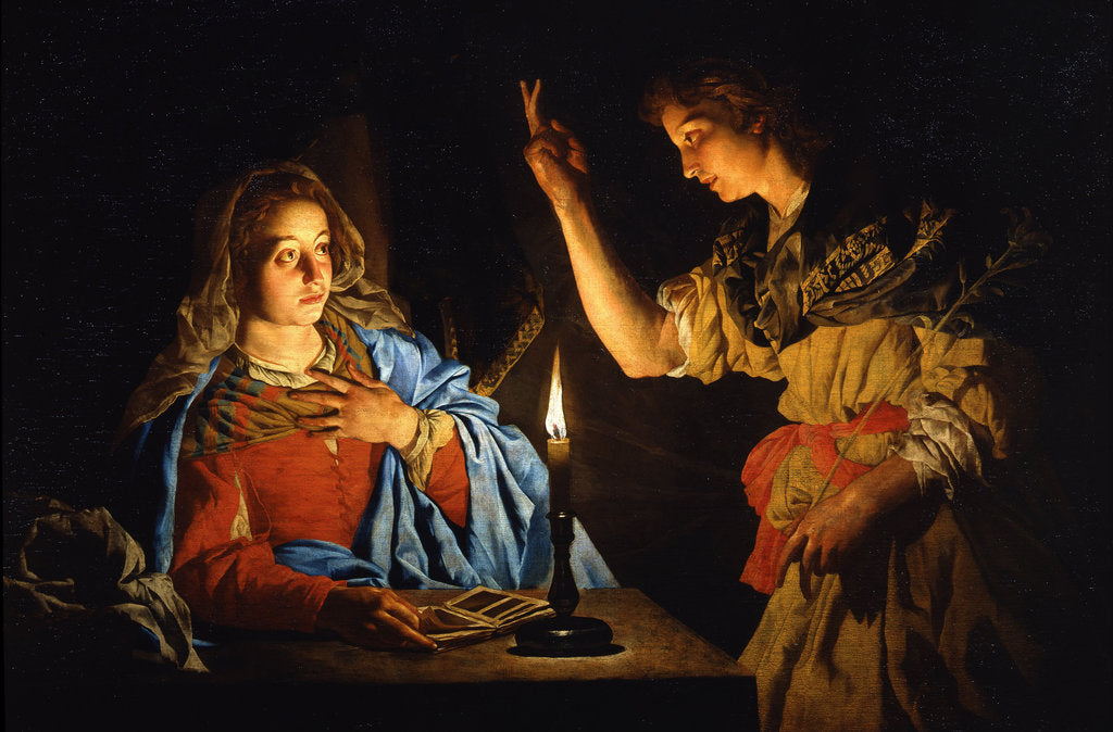 The Annunciation, Early 17th cen by Matthias Stomer