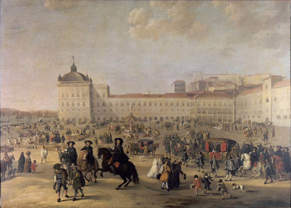 Detail of Palace Square (Terreiro do Paço) of Lisbon, 1650 by Dirk Stoop