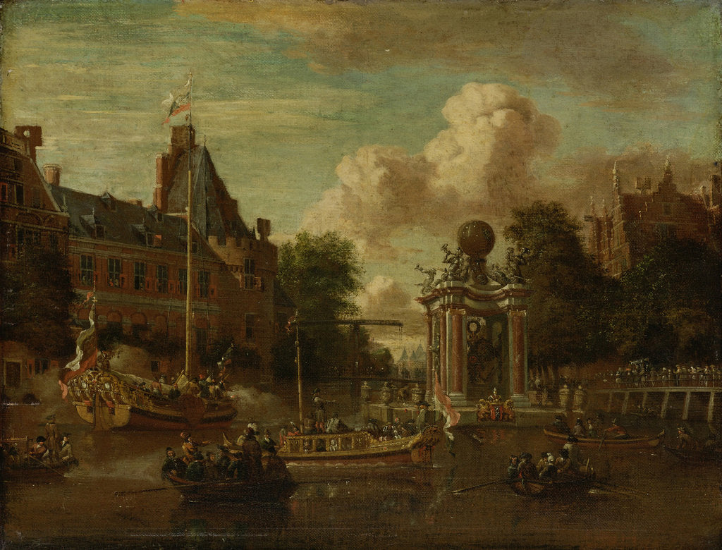 Detail of The arrival of the embassy of Muscovy in Amsterdam on August 1697, um 1700 by Abraham Storck