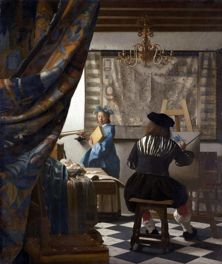 Detail of The Art of Painting (The Allegory of Painting) by Jan Vermeer