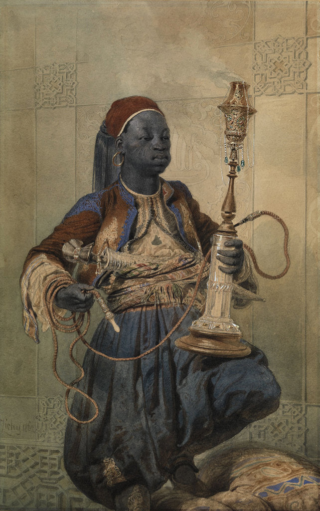 Detail of Nubian with a Waterpipe, 1862 by Mihály Zichy