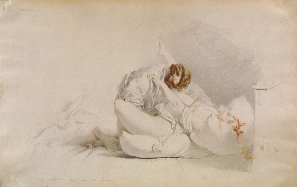 Detail of Erotic Scene by Mihály Zichy