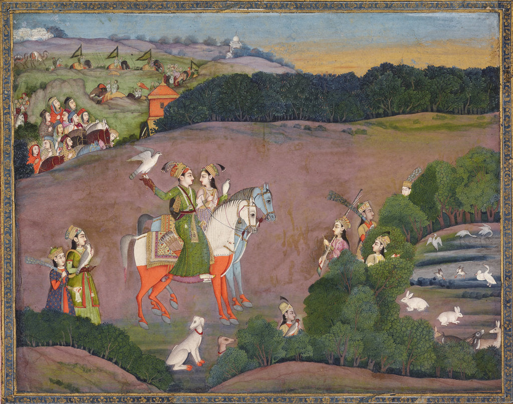 Detail of Sultan Baz Bahadur and Roopmati, ca 1735 by Mir Kalan Khan