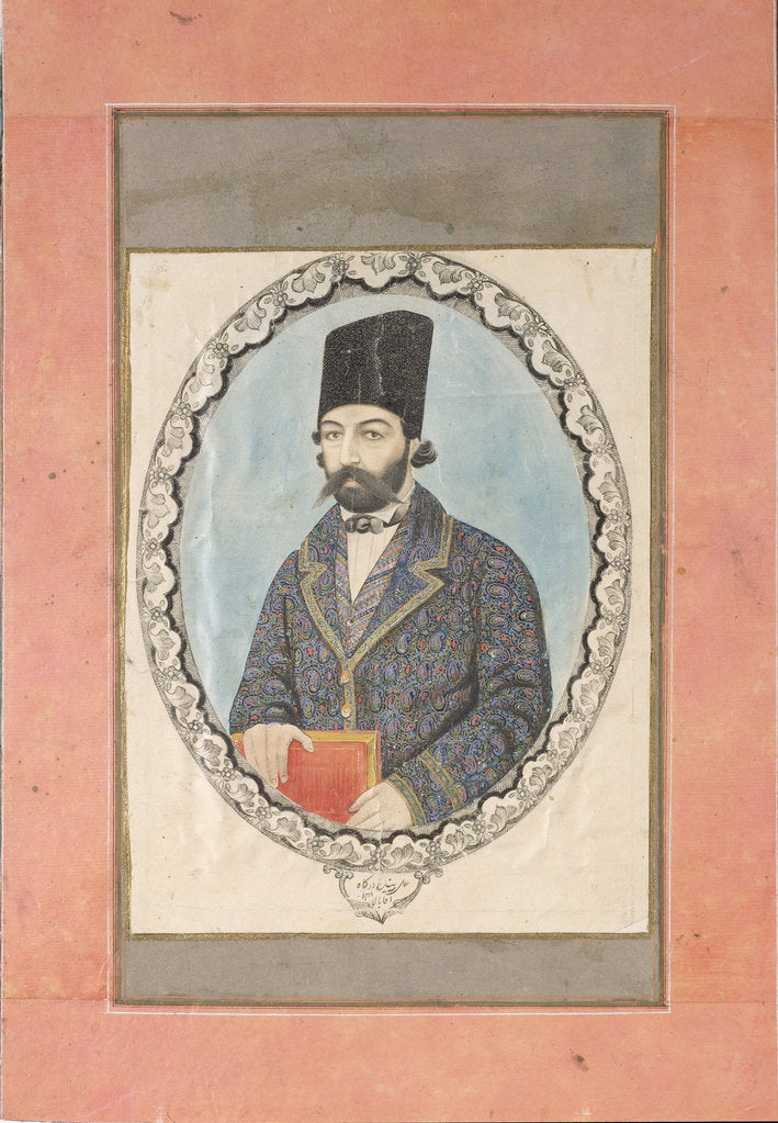 Portrait of a man with a Book, c. 1870 by Aqa Bala