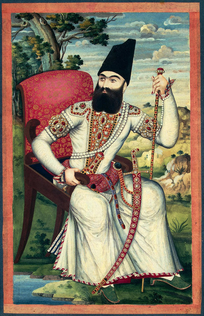 Detail of Portrait of Prince Abbas Mirza, ca 1820 by Iranian master