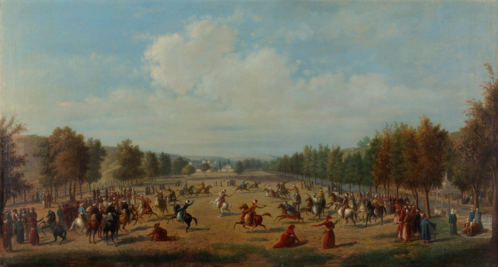 Detail of Game of Jereed in Kagithane, c. 1890 by Luigi Acquarone