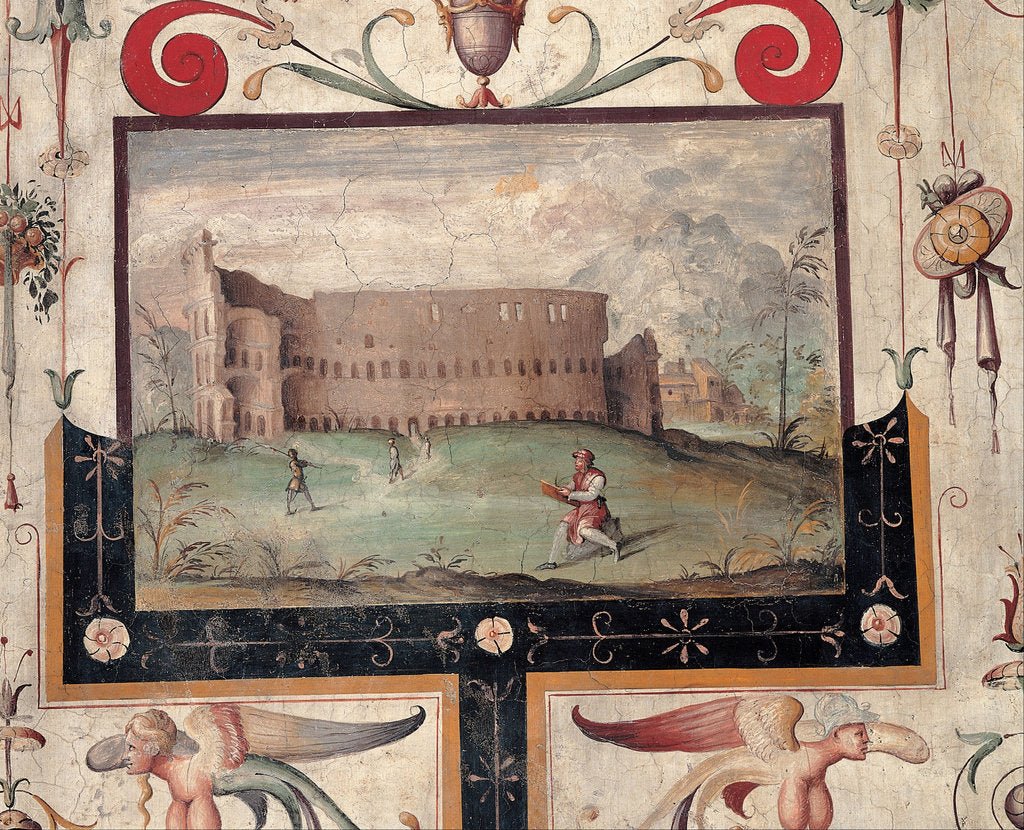 Detail of View of the Colosseum, 1544 by Anonymous
