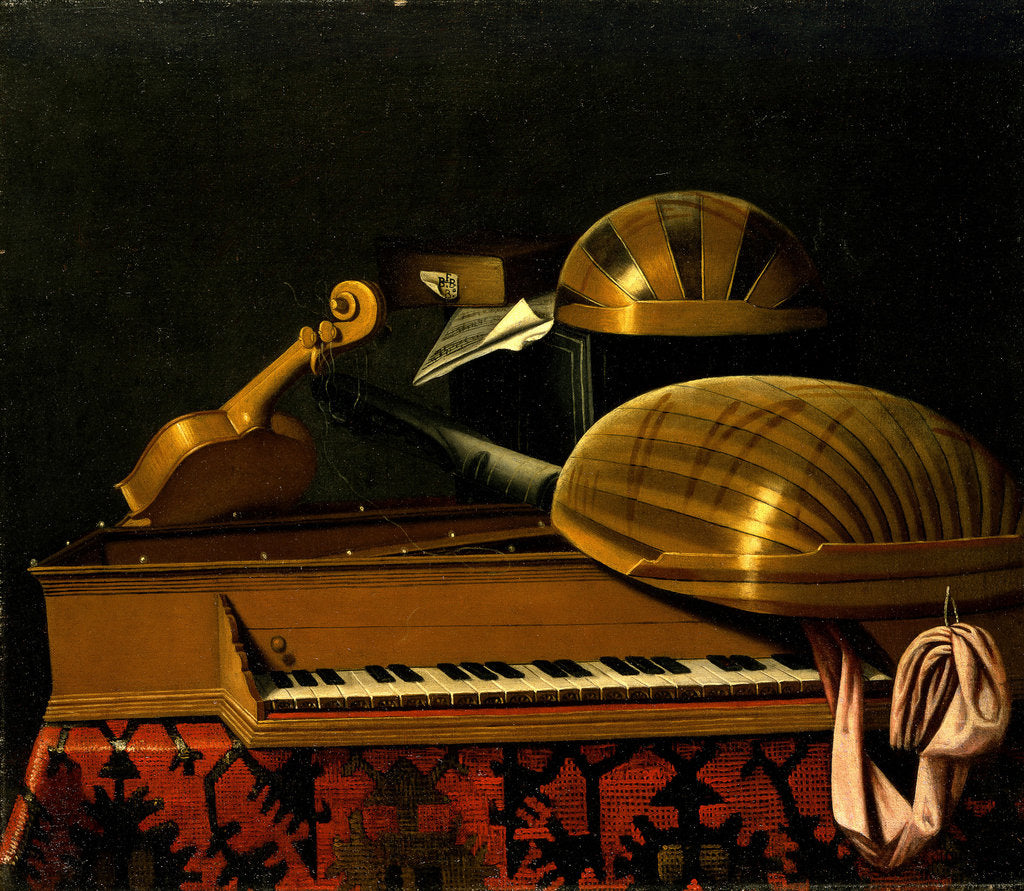 Detail of Still Life with Musical Instruments and Books, Mid of 17th cen by Bartolomeo Bettera