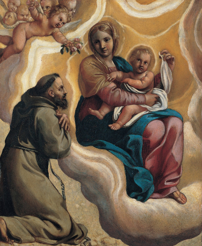 Detail of Madonna with the Child and Saint Francis, 1605 by Antonio Marziale Carracci