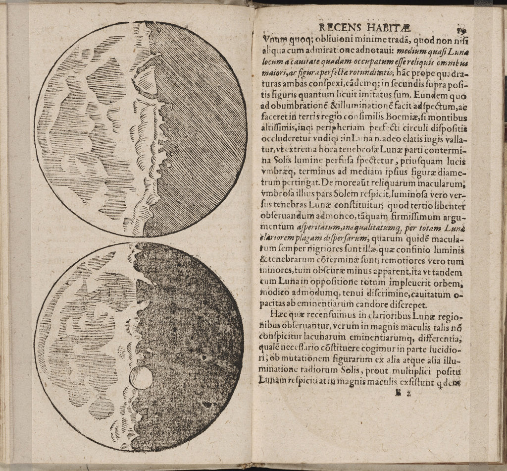 Detail of Leaf of book Sidereus Nuncius (Sidereal Messenger) by Galileo Galilei, 1610 by Galileo Galilei