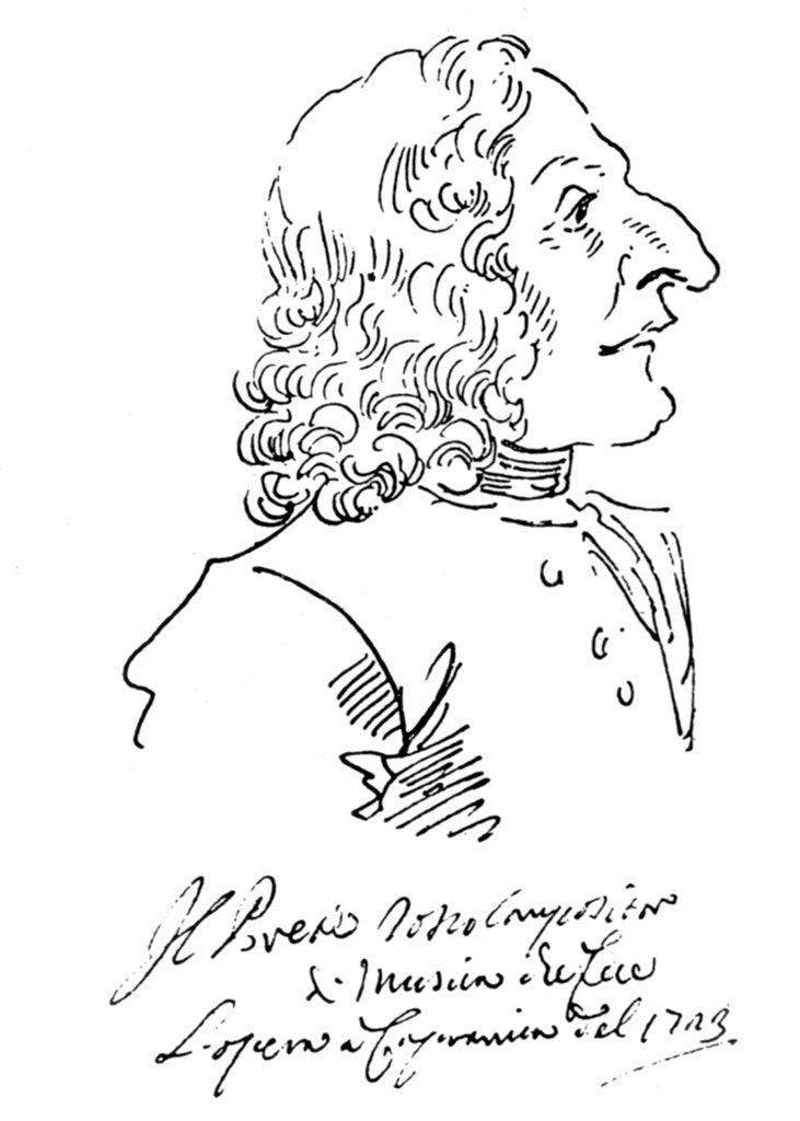 Detail of Caricature of composer Antonio Vivaldi, 1723 by Pier Leone Ghezzi