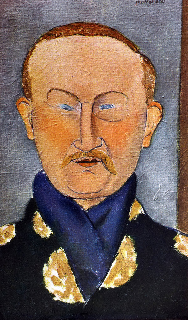 Detail of Portrait of the painter LÃ©on Bakst by Amedeo Modigliani
