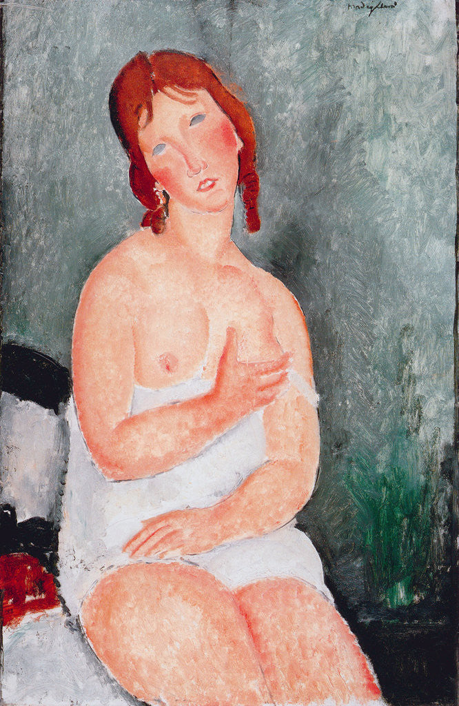 Detail of Young Woman in a Shirt by Amedeo Modigliani