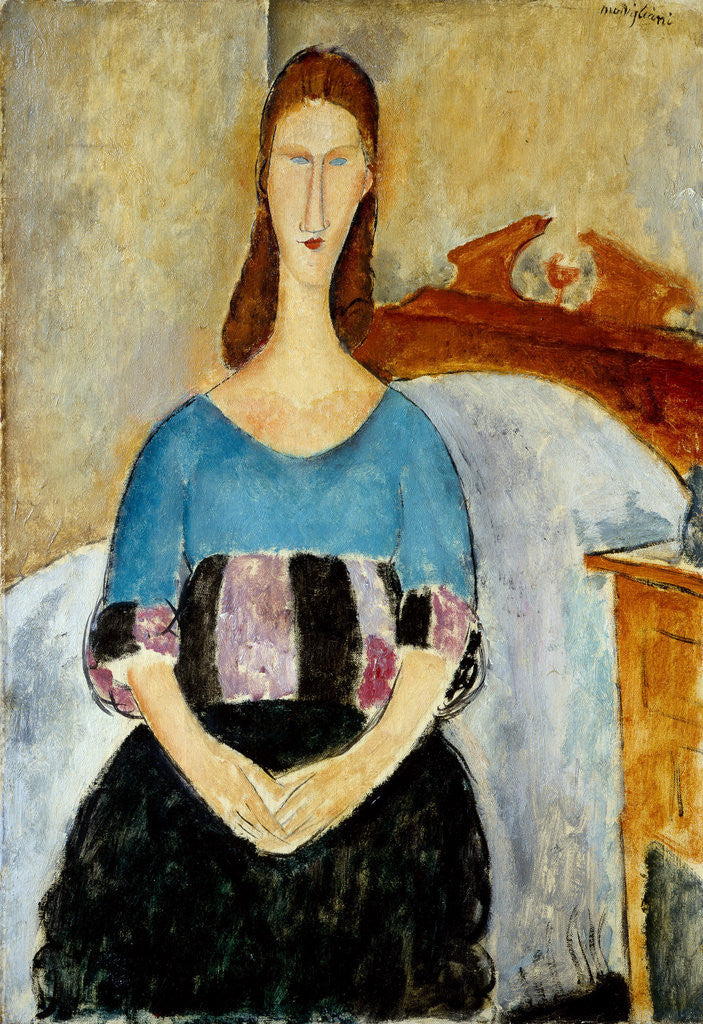 Detail of Portrait of Jeanne HÃ©buterne by Amedeo Modigliani