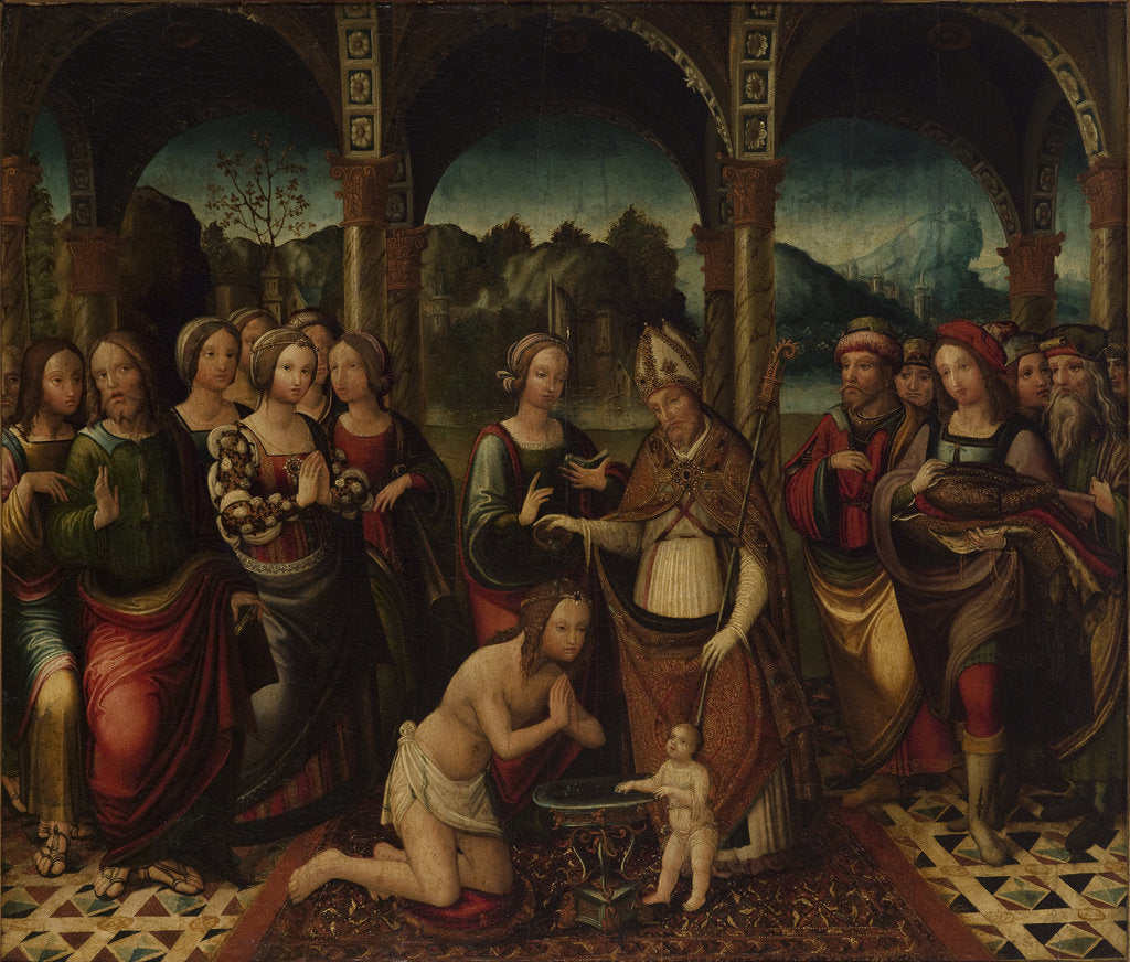 Detail of Baptismal Ceremony, End of 16th cen by Amico Aspertini
