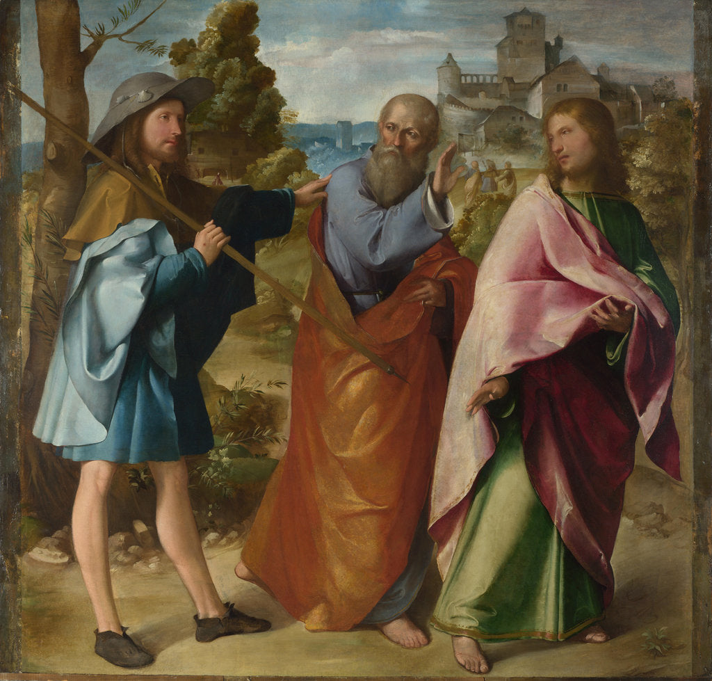 Detail of The Road to Emmaus, c. 1516 by Altobello Melone
