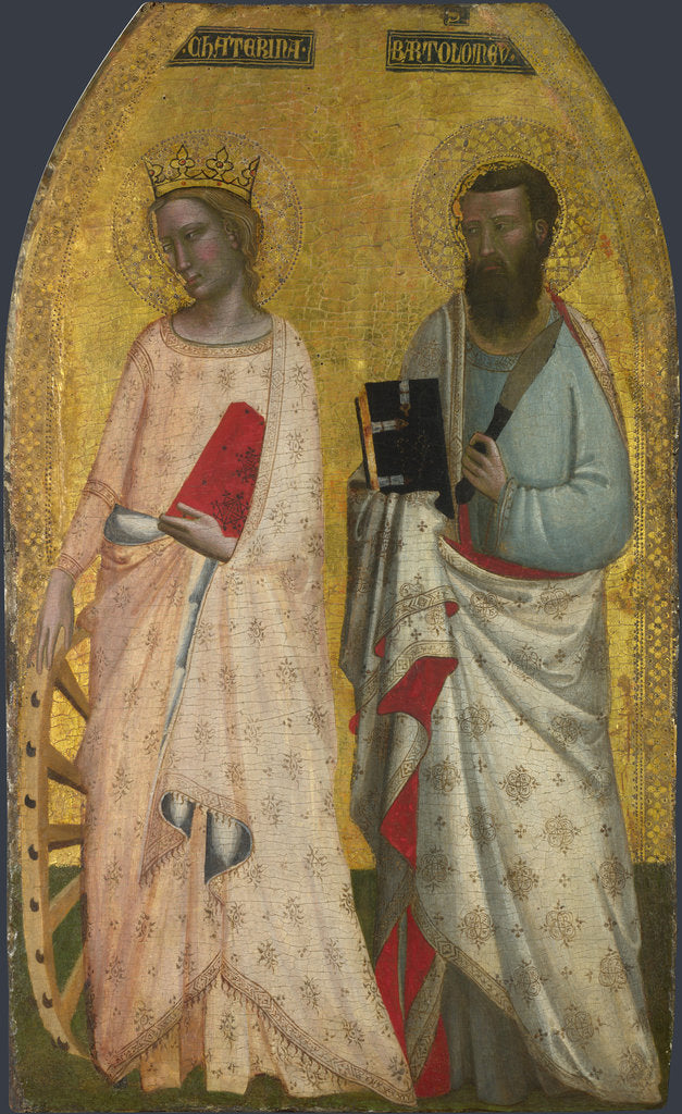 Detail of Saints Catherine and Bartholomew, ca 1350 by Allegretto Nuzi