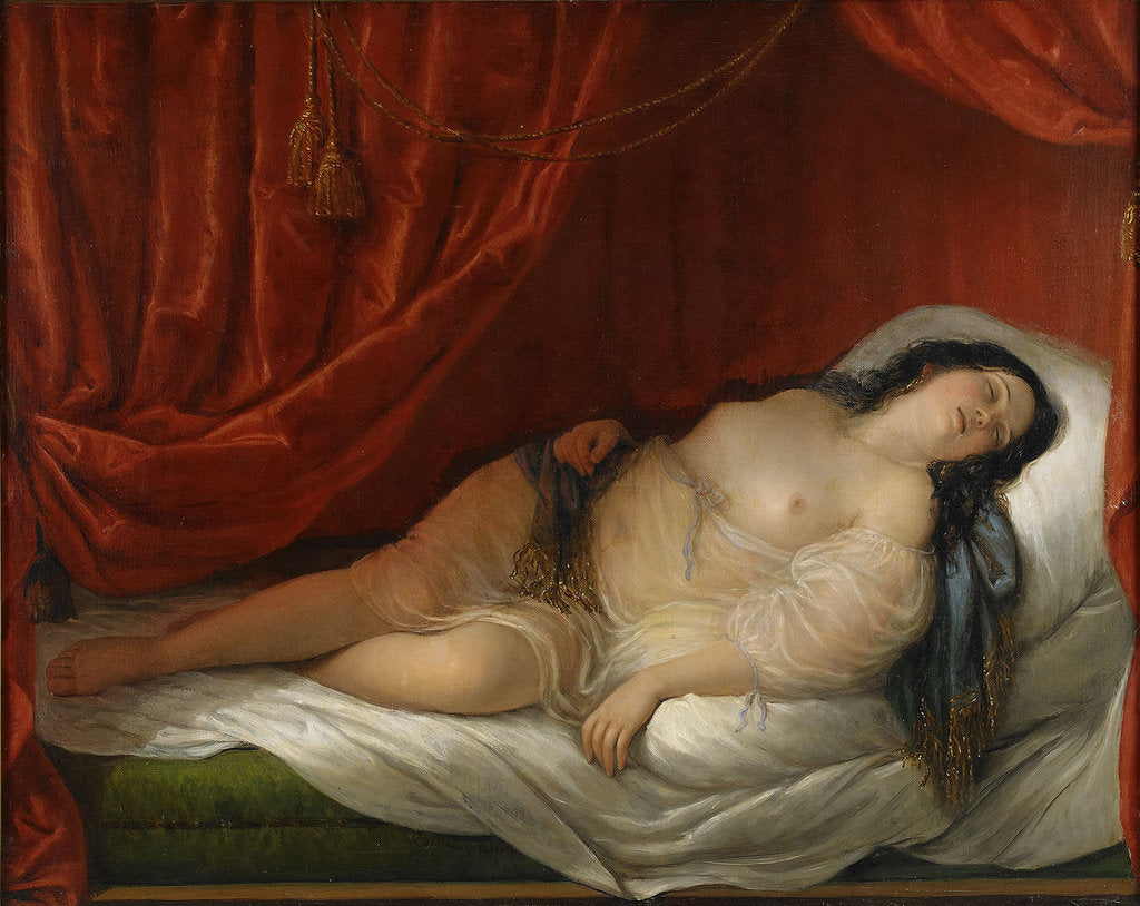 Detail of An odalisque in red interior, Early 19th cen by Natale Schiavoni