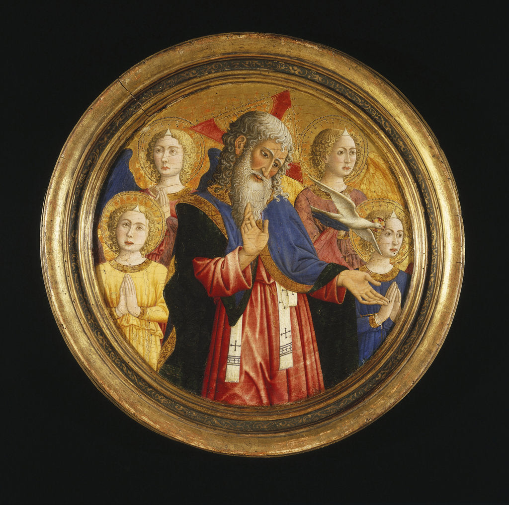 Detail of God the Father with Four Angels and the Dove of the Holy Spirit, ca 1460 by Giovanni Francesco da Rimini