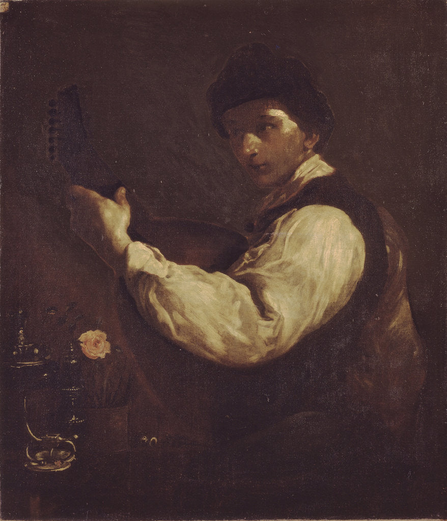 Detail of The Luteplayer by Giuseppe Maria Crespi