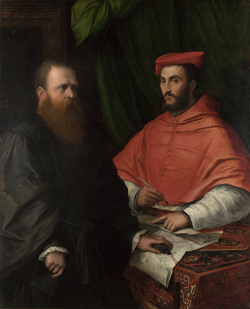 Detail of Cardinal Ippolito de Medici and Monsignor Mario Bracci, after 1532 by Girolamo da Carpi