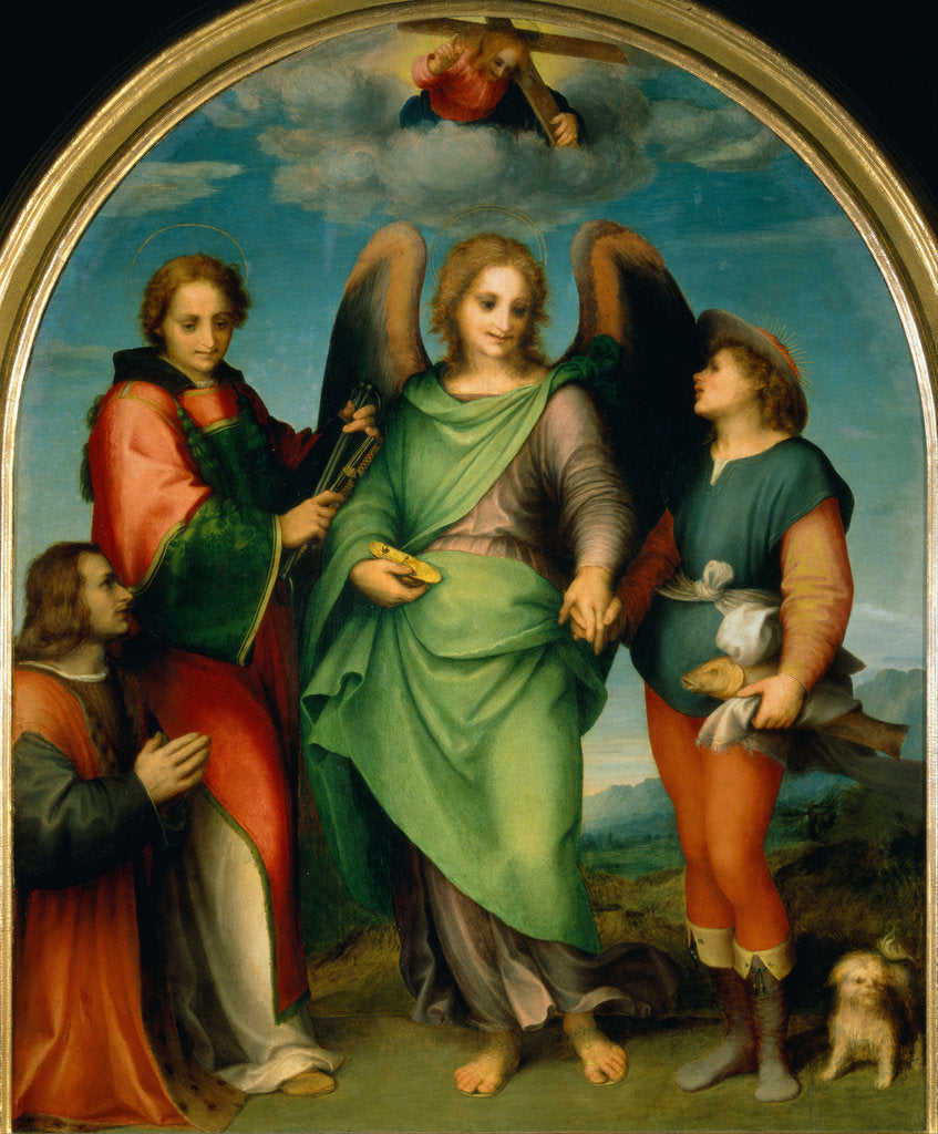Detail of The Archangel Raphael with Tobias, St Lawrence and the Donor, Leonardo di Lorenzo Morelli, 1512 by Andrea del Sarto