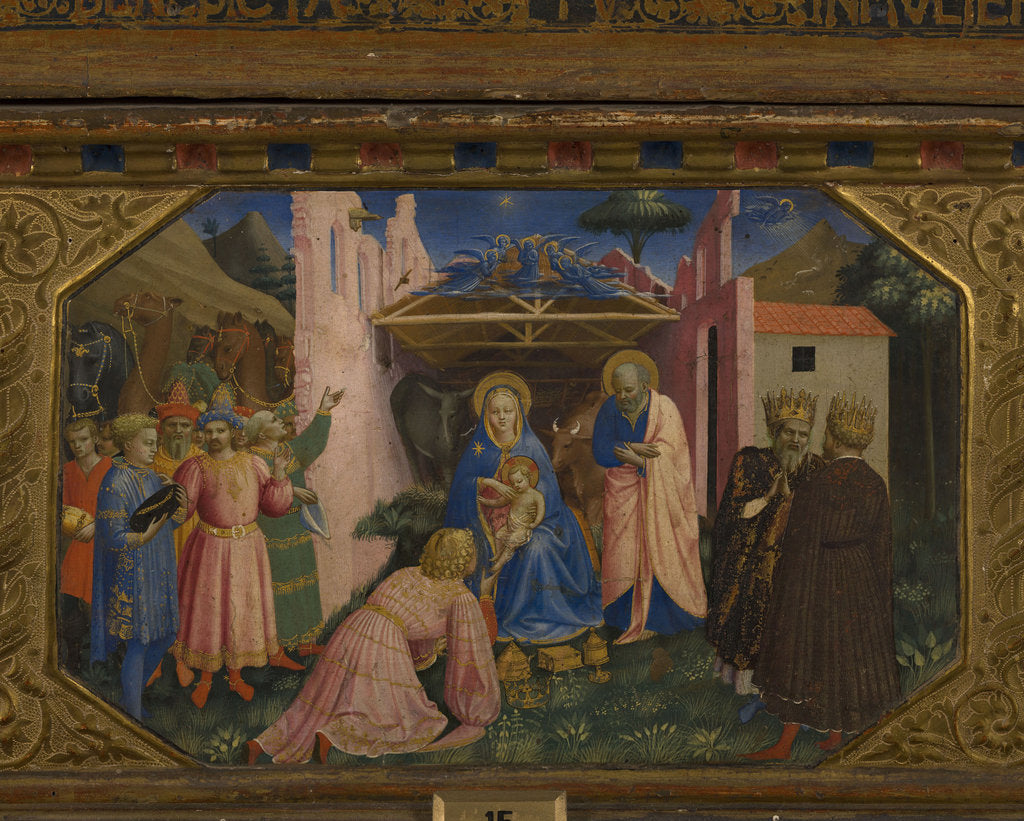 Detail of The Adoration of the Magi (The Annunciation retable with 5 Predella scenes), 1430-1432 by Fra Giovanni da Fiesole Angelico