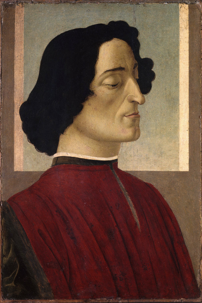 Detail of Portrait of Giuliano de' Medici by Sandro Botticelli