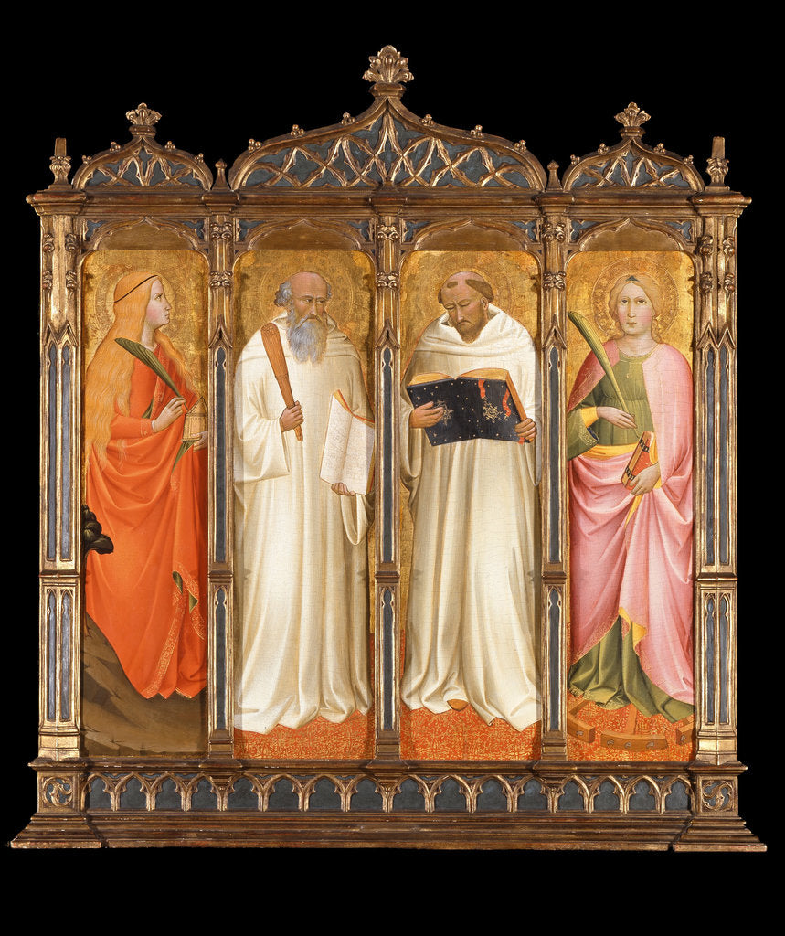 Detail of Saints Mary Magdalene, Benedict, Bernard of Clairvaux and Catherine of Alexandria, ca 1380 by Agnolo Gaddi