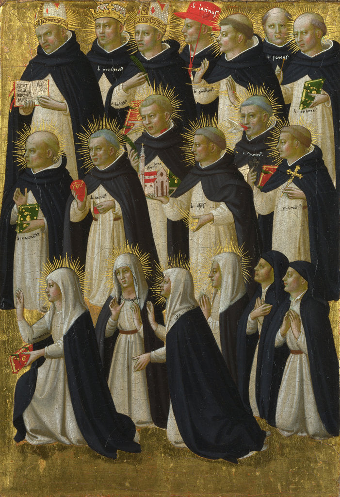 Detail of The Dominican Blessed (Panel from Fiesole San Domenico Altarpiece), c. 1423-1424 by Fra Giovanni da Fiesole Angelico