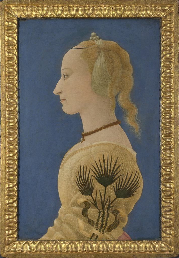 Detail of Portrait of a Lady, ca 1465 by Alesso Baldovinetti