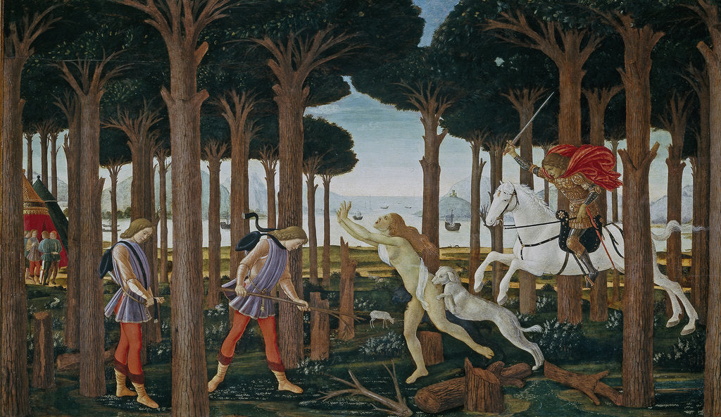 Detail of The Story of Nastagio degli Onesti (First episode), ca 1483 by Sandro Botticelli