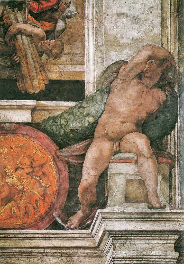 Detail of Detail of the Sistine Chapel ceiling in the Vatican, 1508-1512 by Michelangelo Buonarroti