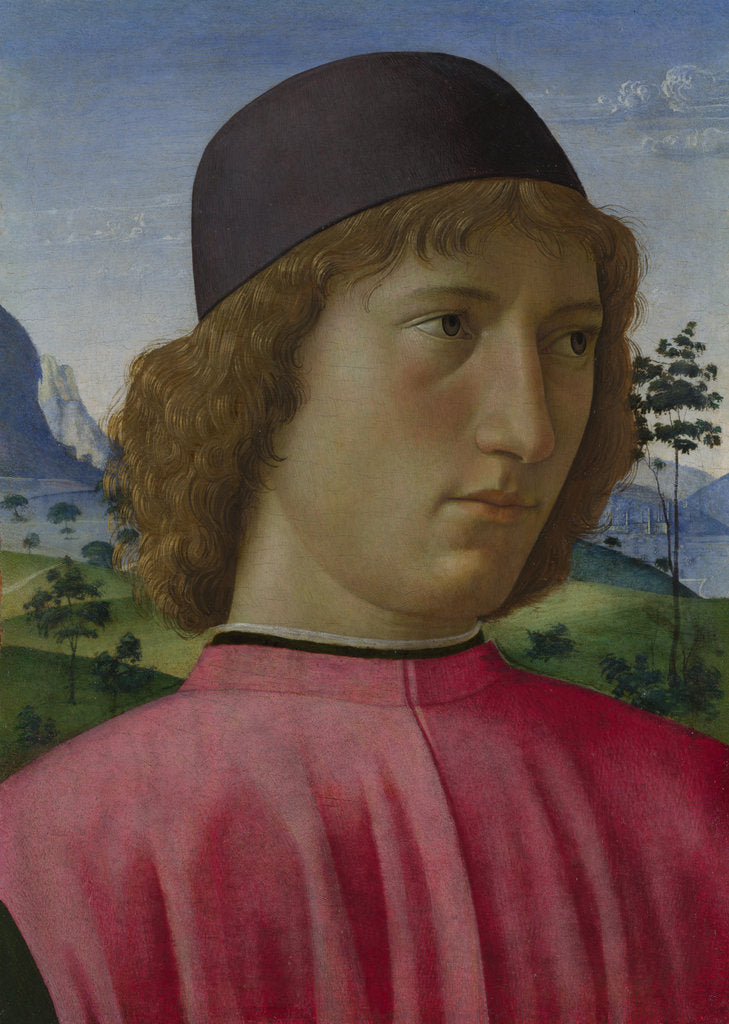Detail of Portrait of a Young Man in Red, ca 1485 by Domenico Ghirlandaio