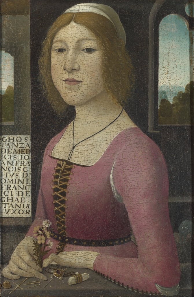 Detail of Costanza Caetani, ca 1485 by Domenico Ghirlandaio