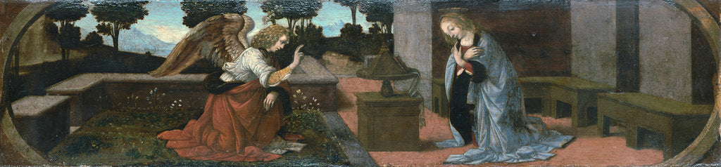 Detail of The Annunciation, 1478 by Leonardo da Vinci