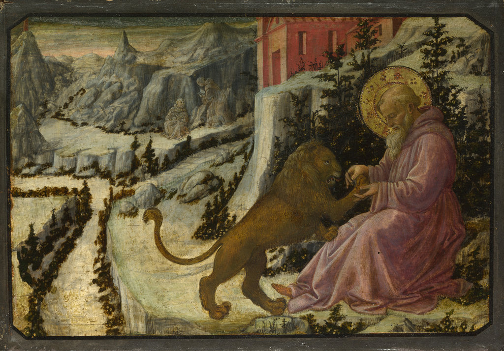 Detail of Saint Jerome and the Lion (Predella Panel of the Pistoia Santa Trinità Altarpiece), 1455-1460 by Fra Filippo Lippi