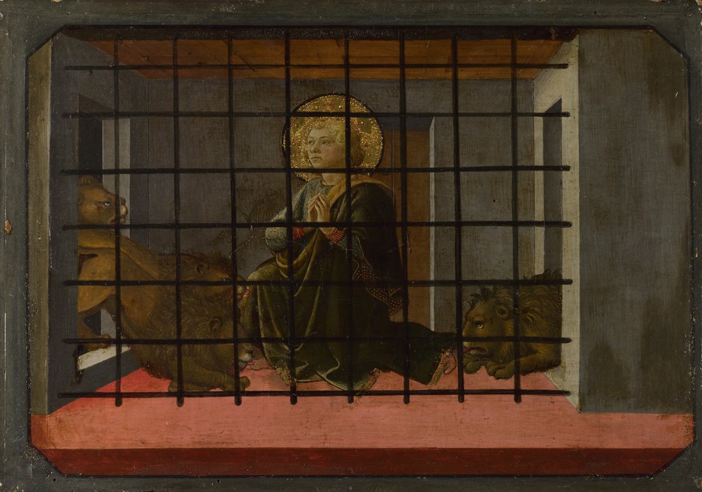 Detail of Saint Mamas in Prison thrown to the Lions (Predella Panel of the Pistoia Santa Trinità Altarpiece), 1455-1460 by Fra Filippo Lippi