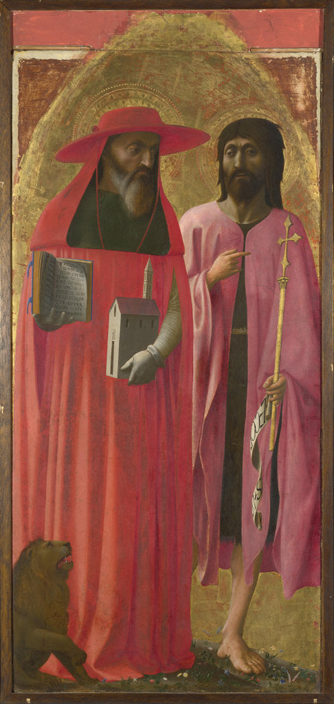 Detail of Saints Jerome and John the Baptist, ca 1428-1429 by Masaccio