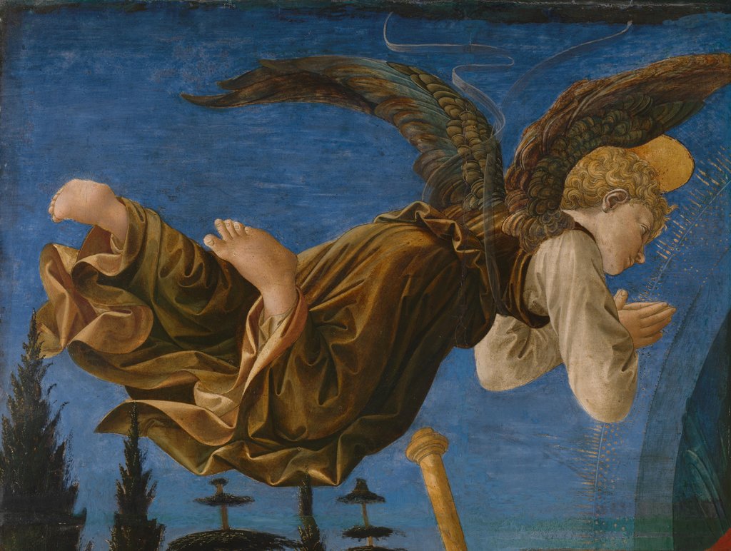 Detail of Angel (Panel of the Pistoia Santa Trinità Altarpiece), 1455-1460 by Francesco di Stefano Pesellino