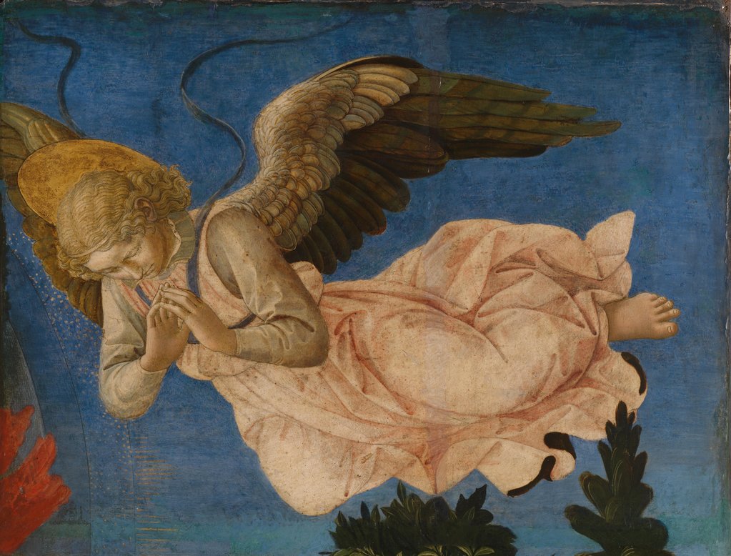 Detail of Angel (Panel of the Pistoia Santa Trinità Altarpiece), 1455-1460 by Francesco di Stefano Pesellino