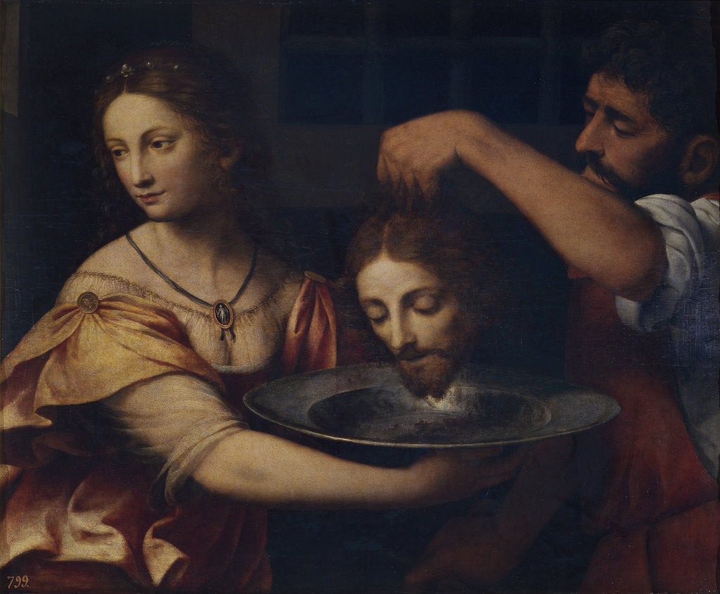 Detail of Salome receives the Head of John the Baptist by Bernardino Luini
