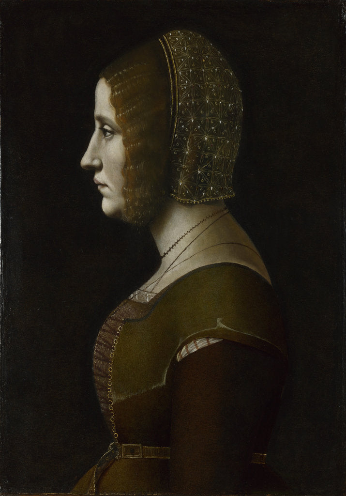 Detail of Portrait of a Woman in Profile, c. 1495 by Giovanni Ambrogio De Predis