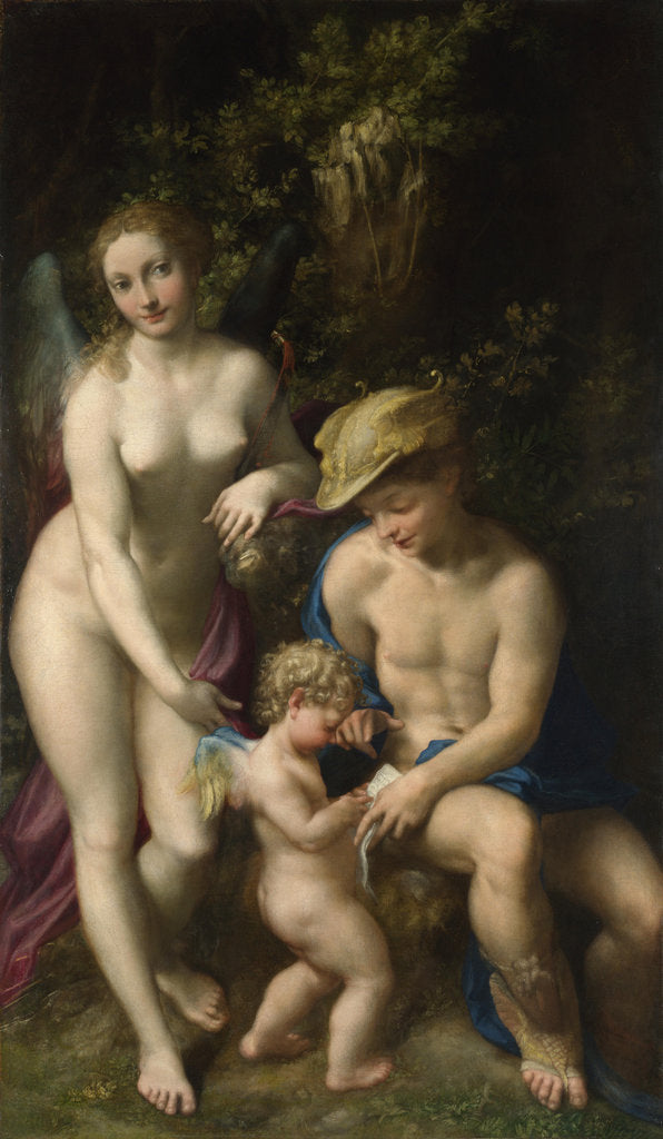 Detail of Venus with Mercury and Cupid (The School of Love), c. 1525 by Correggio