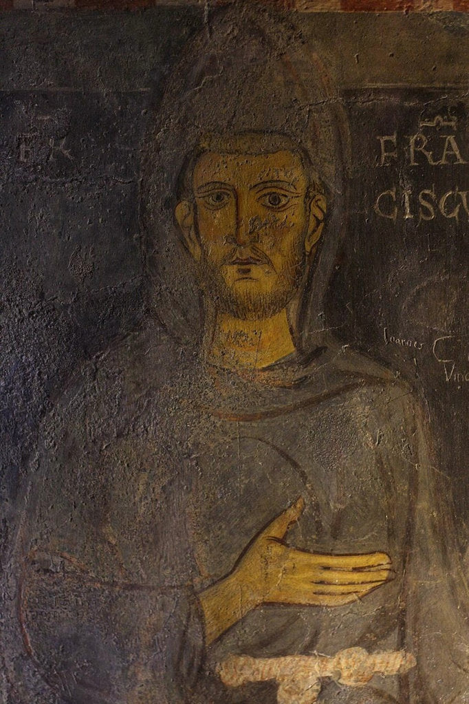 Detail of Saint Francis of Assisi (Detail of his oldest portrait), 13th century by Anonymous