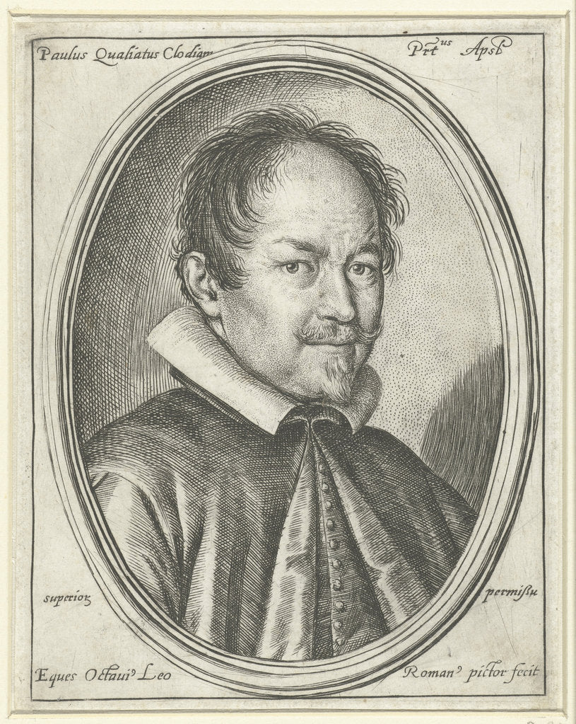 Detail of Portrait of the Composer Paolo Quagliati (c. 1555-1628), 1623 by Ottavio Maria Leoni