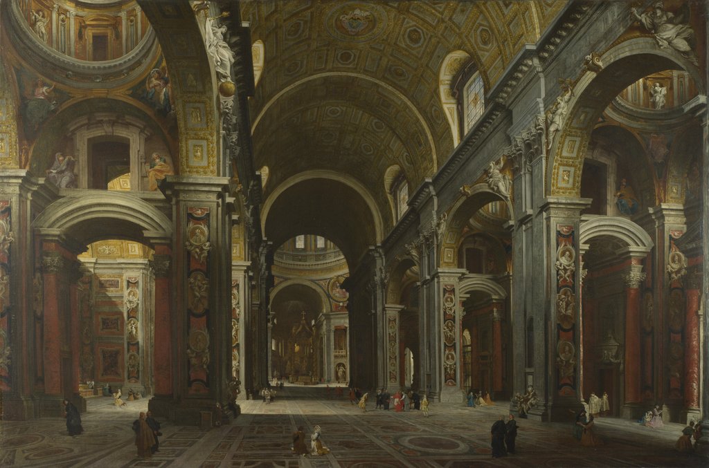 Detail of Interior of the Basilica of Saint Peter in Rome, before 1742 by Giovanni Paolo Panini