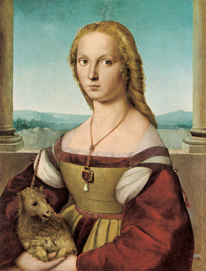 Detail of Portrait of a Young Lady with a Unicorn, 1505-1506 by Raphael