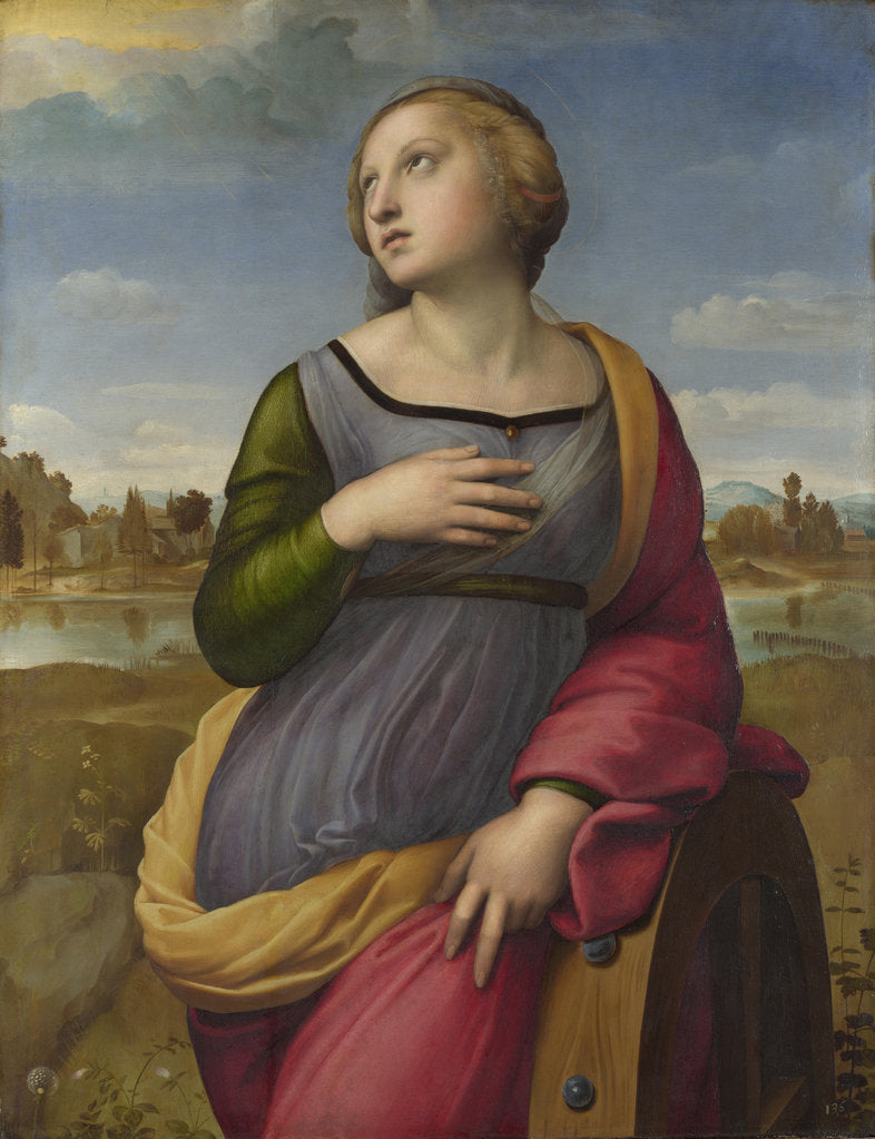 Detail of Saint Catherine of Alexandria, ca 1507 by Raphael