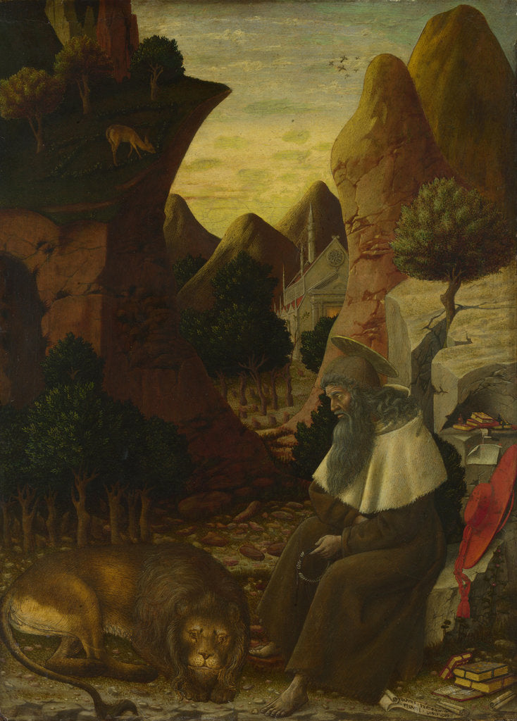 Detail of Saint Jerome in a Landscape, c. 1440 by Bono da Ferrara